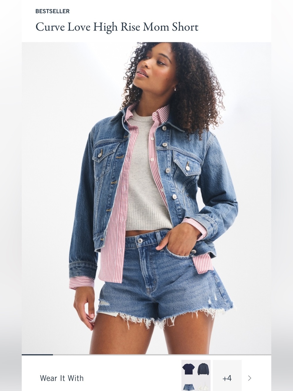 Abercrombie & Fitch Curve Love High Rise Mom Short 🩵
